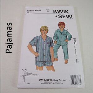 Kwik Sew 1557 sewing pattern pajamas, top, shorts, pants UNCUT size 8-14